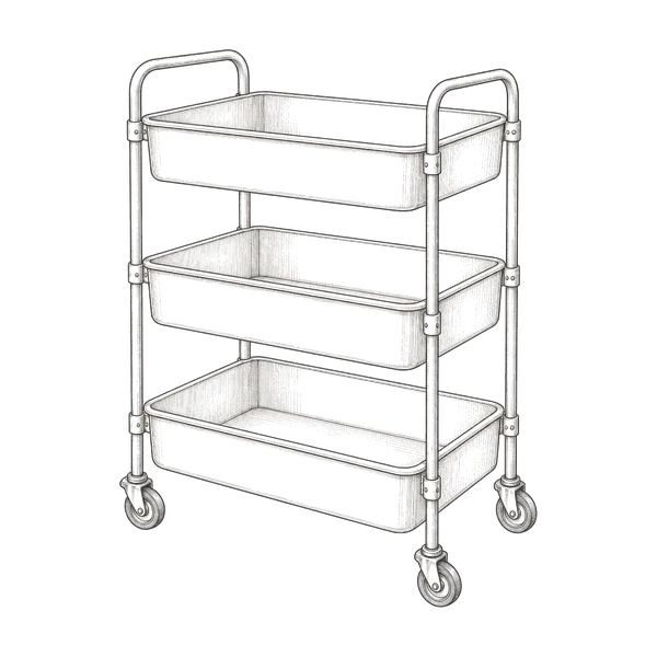 Three-Tier Rolling Cart