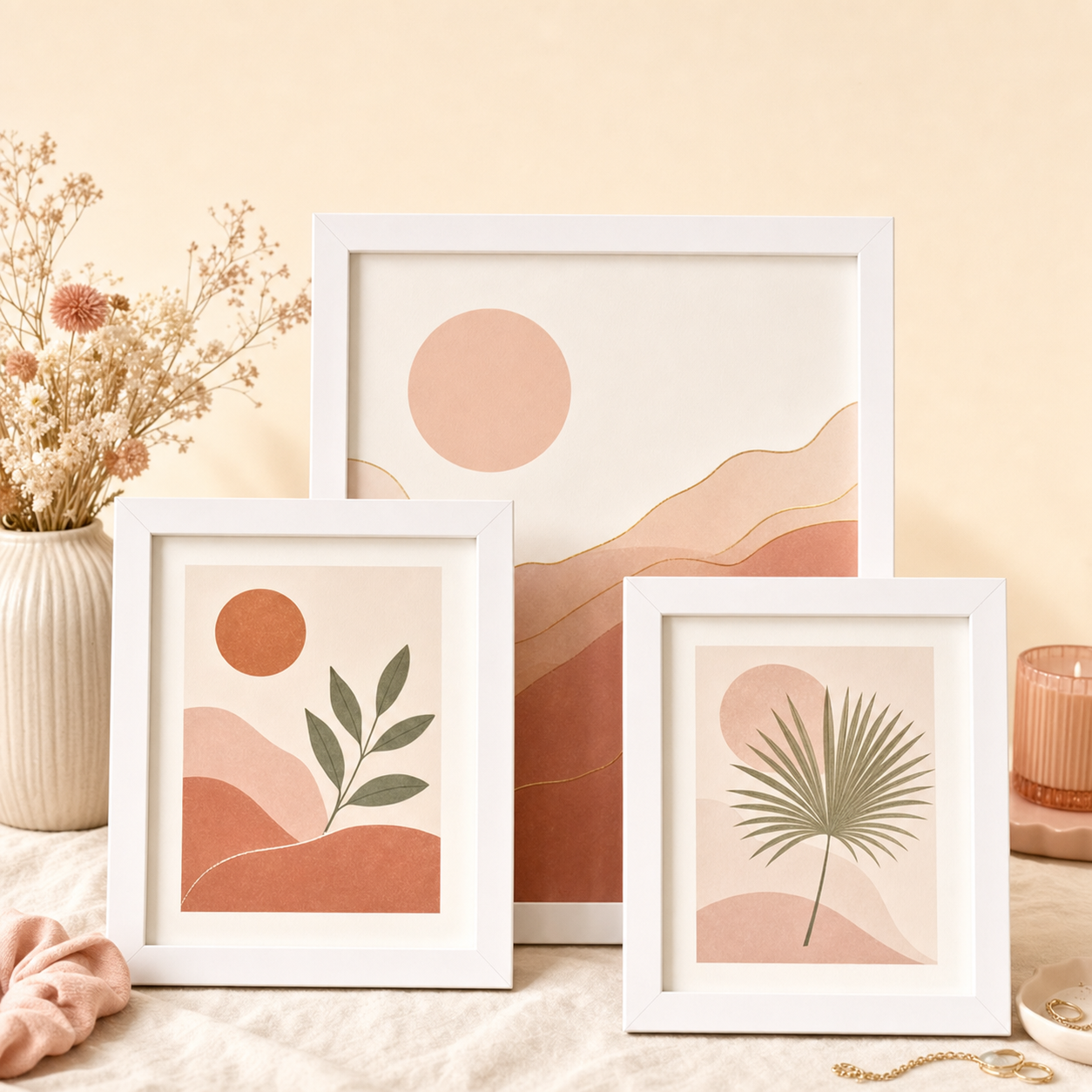 Framed Minimalist Art Print Set