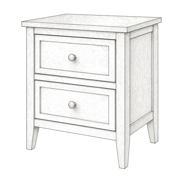 Shaker Two-Drawer Nightstand