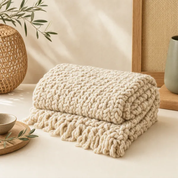 Chunky Knit Throw Blanket
